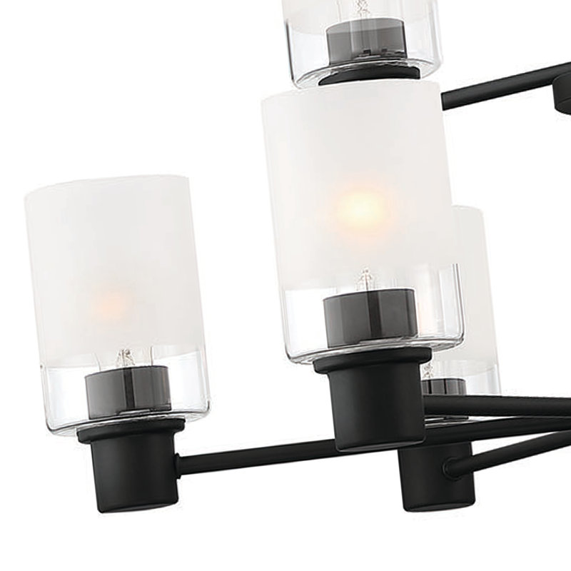 Charvic Light Sputnik Cylinder Chandelier, Matte Black, 9 Lights