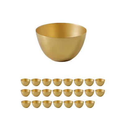 Bol décoratif doré Mercer41 Luxe - Centre de table élégant pour arrangements floraux, bougies, fourre-tout, bol de pot-pourri, maison, bureau, décoration de mariage, 4,2 po de diamètre et 2,5 po de hauteur, paquet de 24