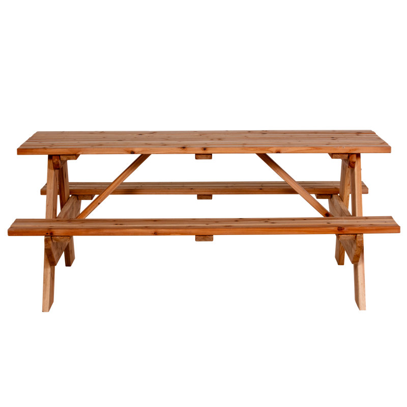 Rectangular Cedar Outdoor Picnic Table