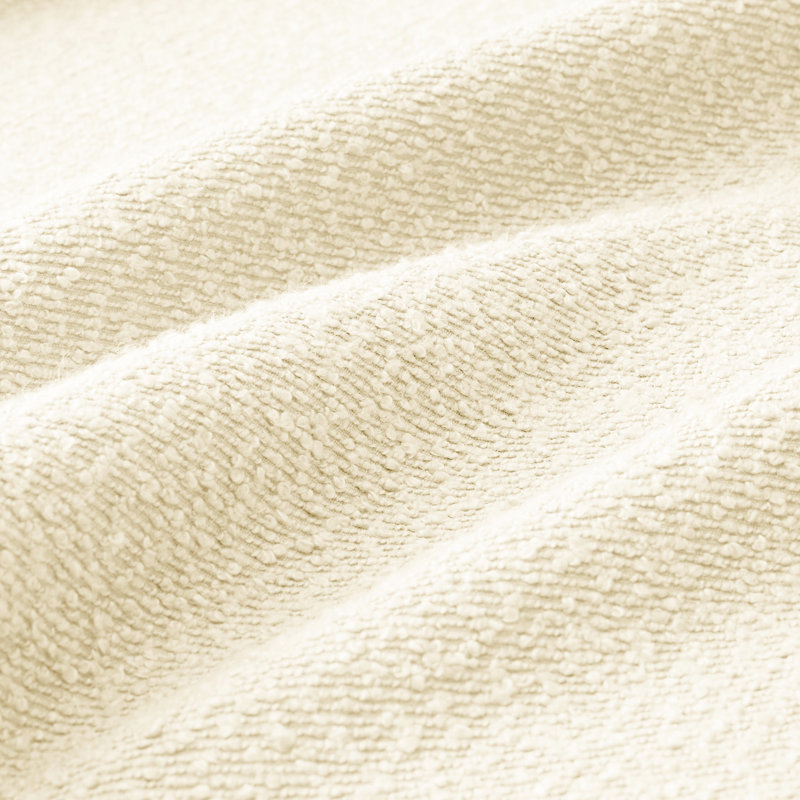 Canapé modulaire en U à 4 places avec revêtement capitonné beige, pieds cylindriques et 2 repose-pieds mobiles pour des rassemblements décontractés. Forme de tissu élégamment courbée et confortable