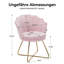 Round velvet armchair with petal backrest and gold metal legs modern accent chair dressing chair for home-1439127345