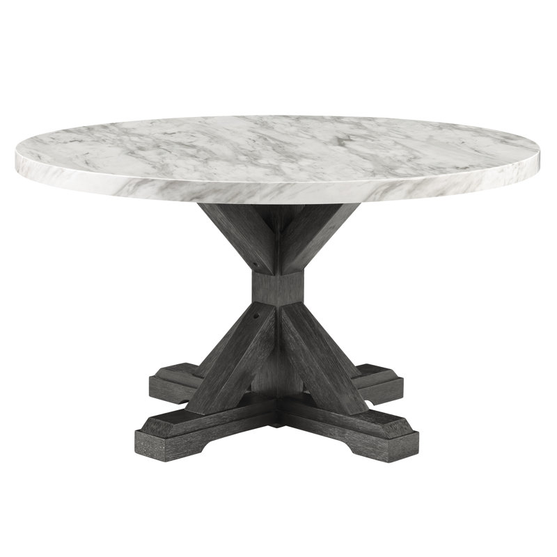 Anastazie 4 - Person Faux Marble Top Pedestal Dining Set