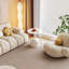 58 cm Cream White Round End Table
