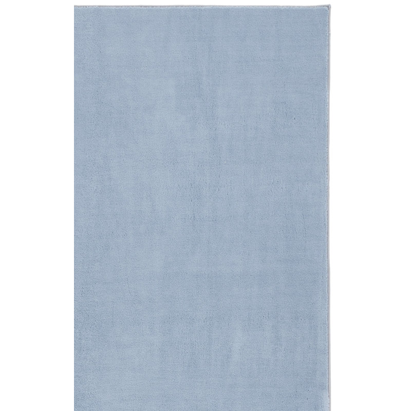 Tapis bleu clair en polyester tissé à la machine Aldo, Tapis de couloir 2 pi 3 po x 7 pi