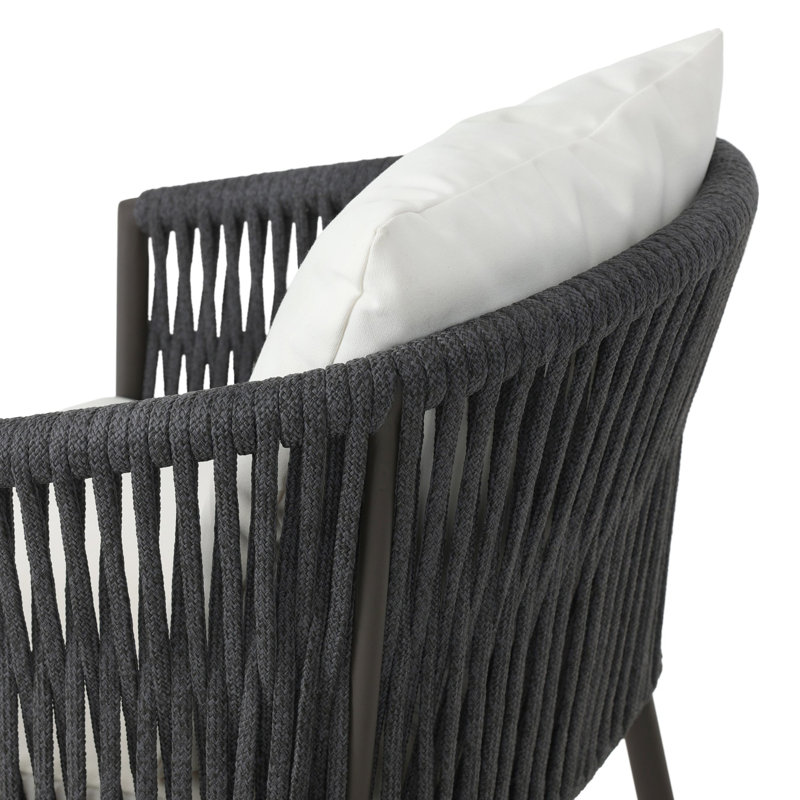 Porto Patio Bar Stool, 31.1", Black, Arashi Salt