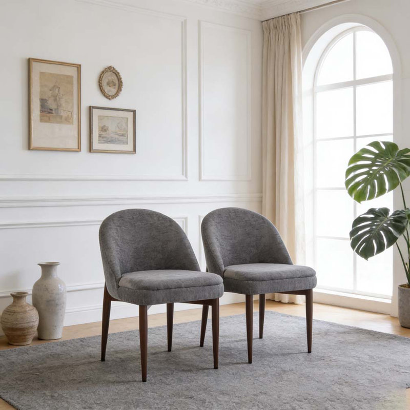 Fabric Upholstered Iron Dining Chair