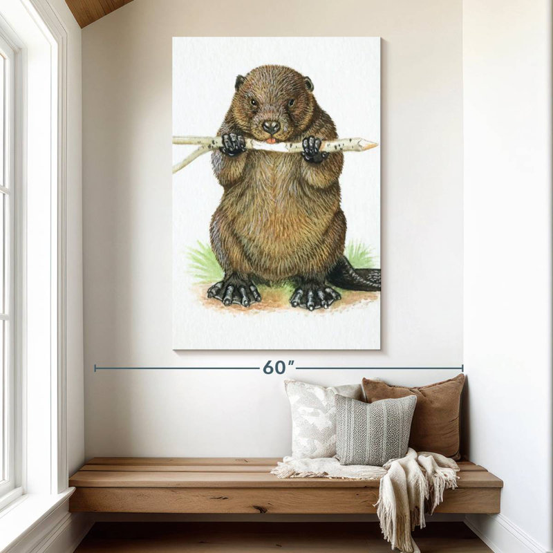 Brampt Branch-Eating Beaver, 51" H x 34" W