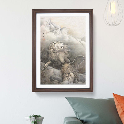 Lions by Kano Hogai - Picture Frame Painting Print
