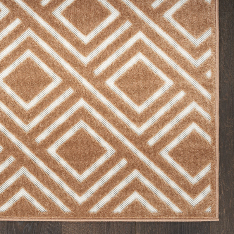 Tapis géométrique brun 7 pi x 9 pi