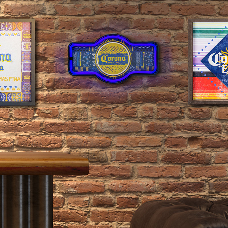 Décoration murale en néon DEL Trinx Corona Beer - 9,5 po x 17 po x 1,5 po