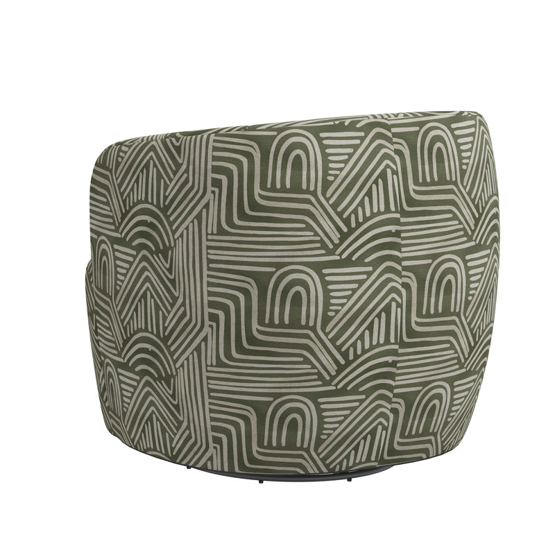 Maya Swivel Chair In Boucle, Freeform Moss