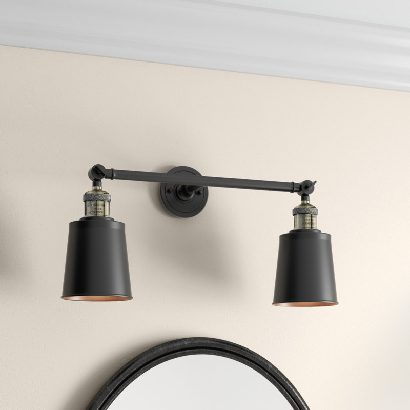Éclairage pour salle de bain à 2 lumières à intensité variable Lavender Hill, Ampoule incandescente rétro de 60 watts