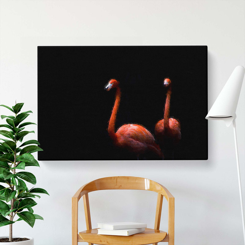 Pink Flamingos - Wrapped Canvas, 35cm H x 50cm W x 3cm D