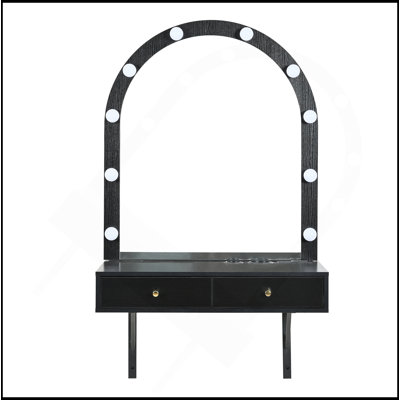 Meuble-lavabo flottant avec miroir et lumières tricolores, coiffeuse murale avec prise de courant, meuble-lavabo compact, grand rangement