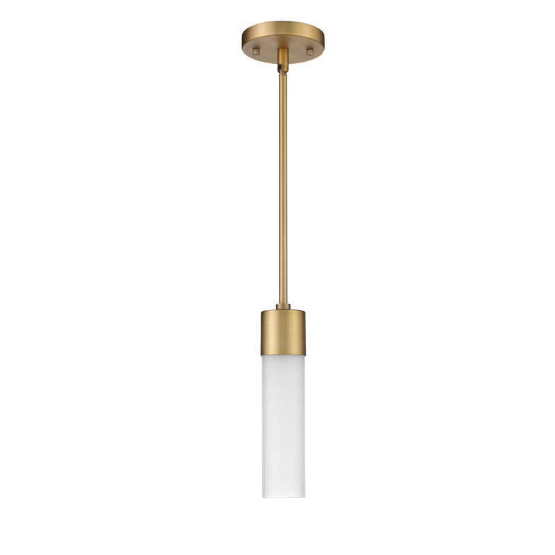 Luminaire suspendu cylindrique à 1 lumière Lamere, Or naturel