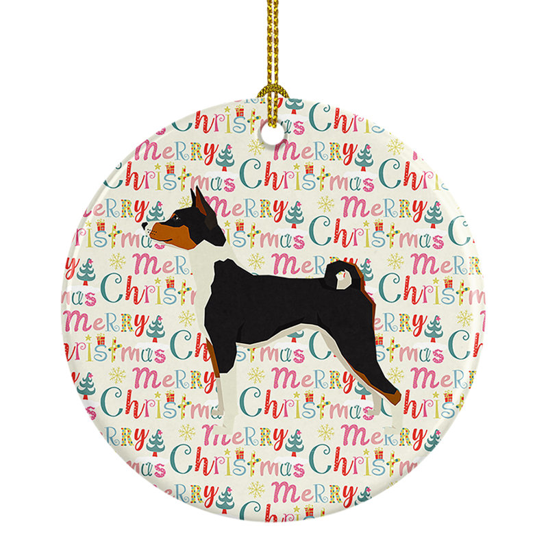 Ornement suspendu Basenji Merry Christmas