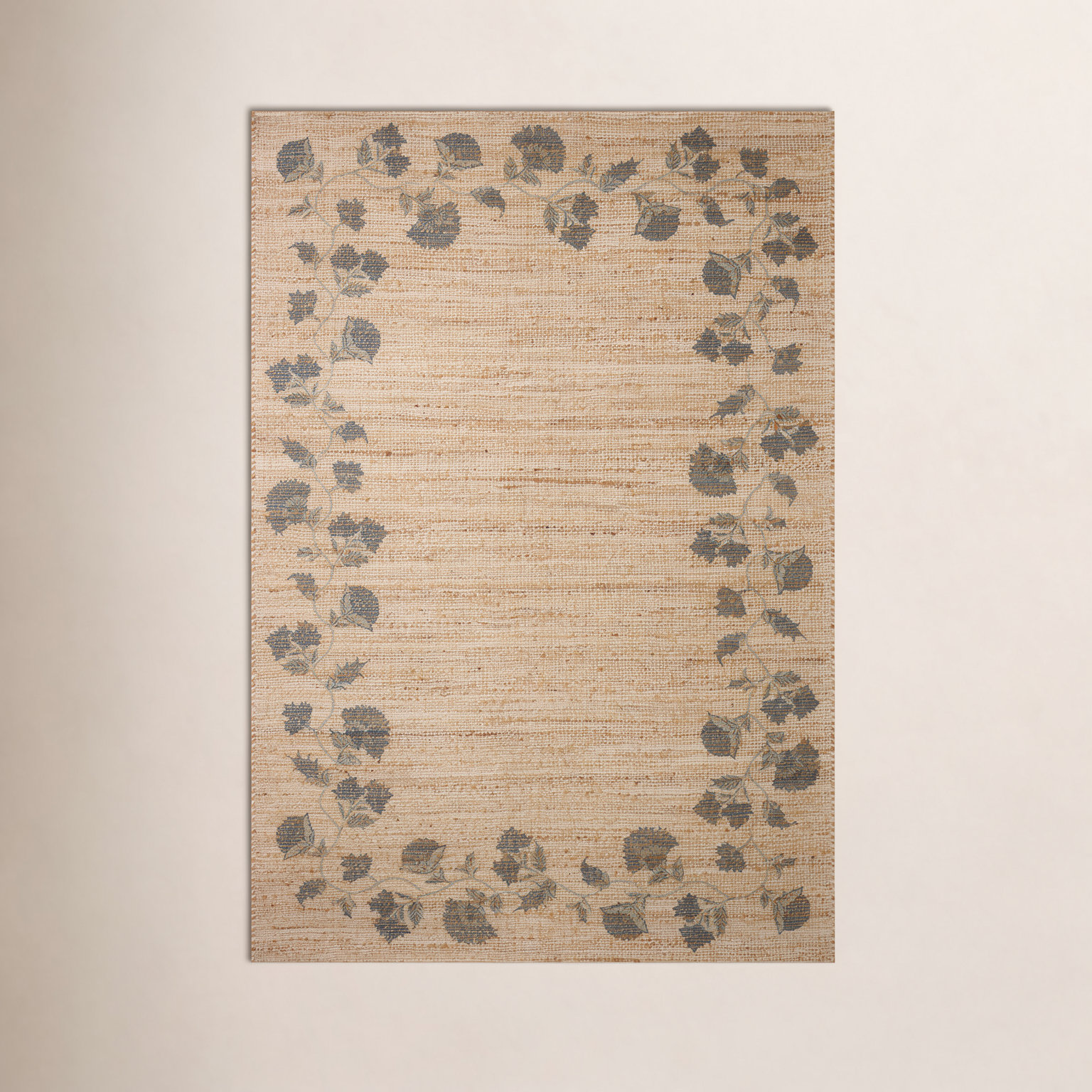 Rue Natural / Denim Area Rug, Rectangle 5' x 7'6"