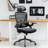 Desk and Chair Set: L-Shaped Computer Desk and Mesh Office Chair-111605637