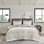 Farmhouse Cotton Bedding Sets, Taupe Comforter With Chenille Tufting, Home Decor