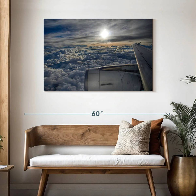 Mehar avion dans le ciel, H 30 po x l 45 po
