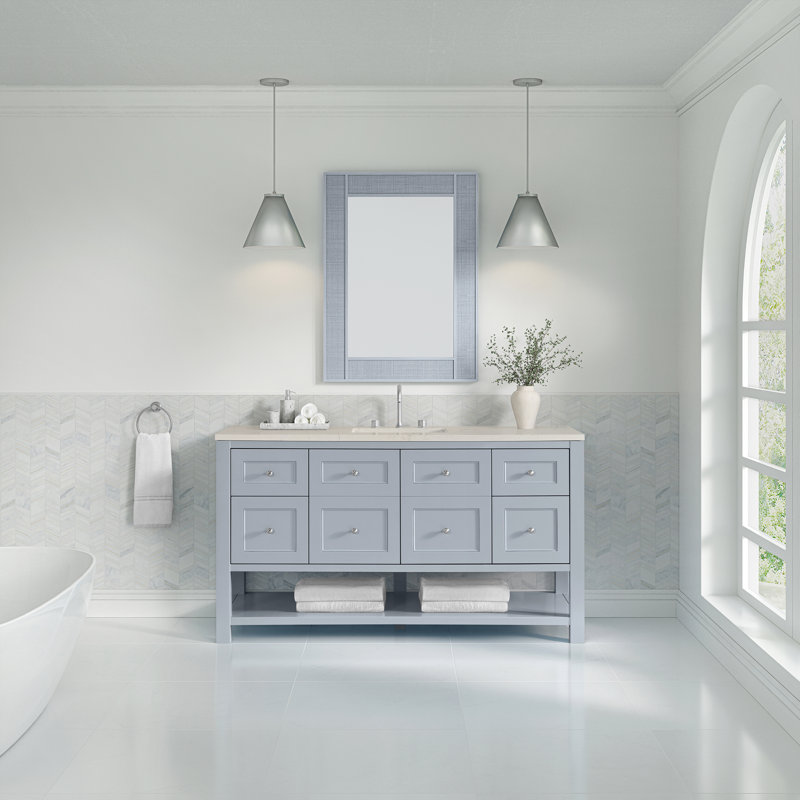 Breckenridge 60 in. Single Vanity, Serenity Blue, Siberian, Widespread