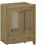 Meuble-lavabo 24 po sans lavabo, base seulement, armoire en rotin avec portes et tiroir, cadre solide et panneau de fibres à densité moyenne, naturel