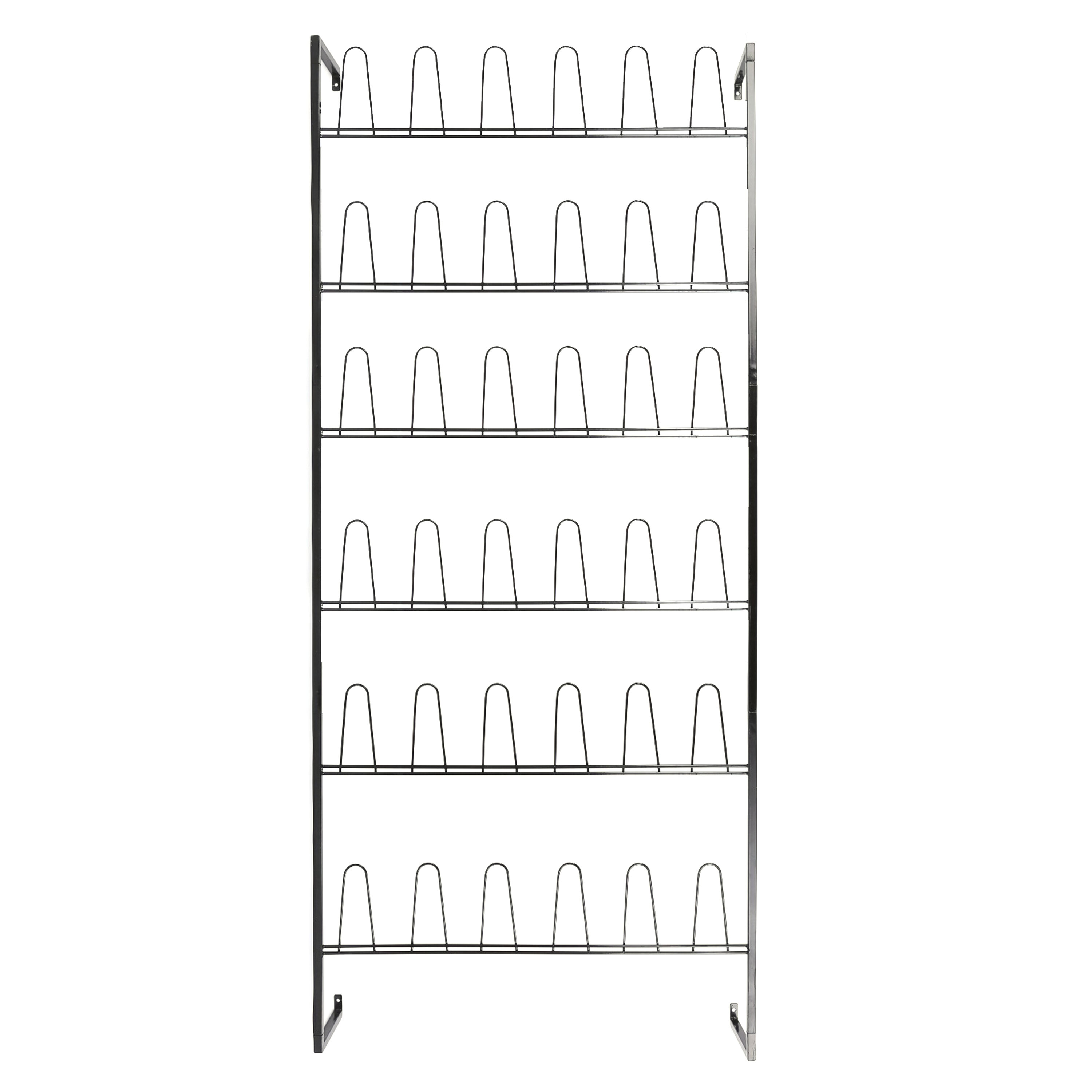 MyGift 9-Pair Wall Mounted Black Metal Wire Boot & Shoe Rack