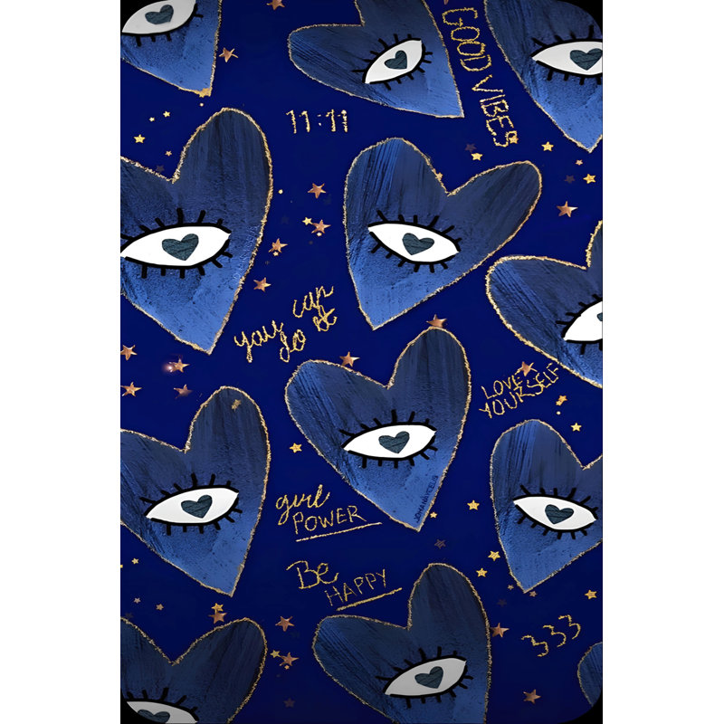 Tapis intérieur / extérieur bleu marine en polypropylène tissé à la machine Seadon, Rectangle 3 pi 11 po x 6 pi 7 po