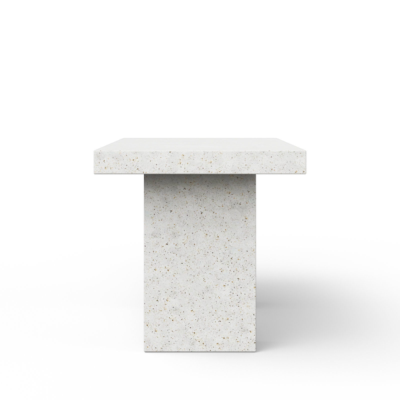 Kareen Dining Table, Counter Table (36.25" Height), 70.75" L x 35.5" W, Ivory Terrazo