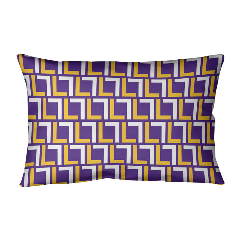 Housse de coussin rectangulaire Minnesota Football Luxury, Mauve / doré / blanc, Simili daim