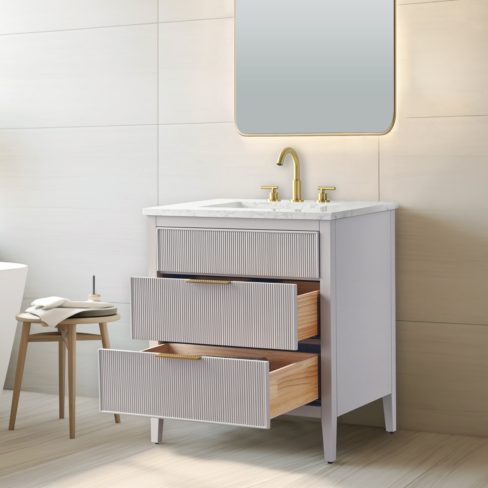Bilroy 30'' Single Sink Bathroom Vanity , Taupe