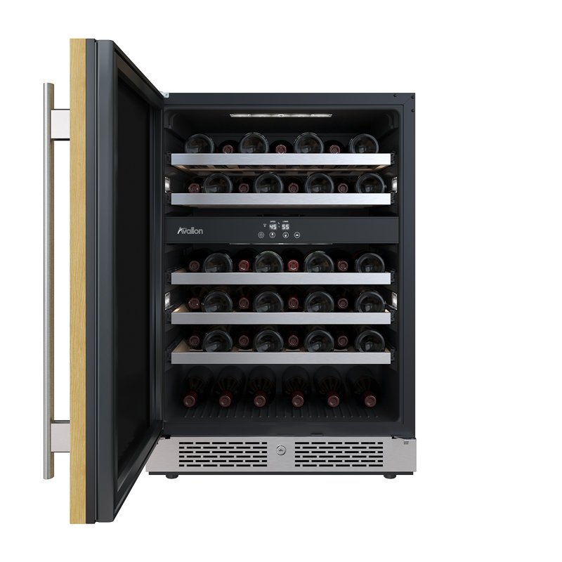45 Bottle Dual Zone Freestanding Wine Refrigerator, Right Handed