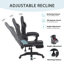 Radelldar Adjustable Reclining Ergonomic Faux Leather Swiveling PC & Racing Game Chair with Footrest-64975277-64975283