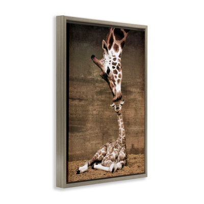 Cadre flottant Mother's Love Giraffes, design par Inconnu
