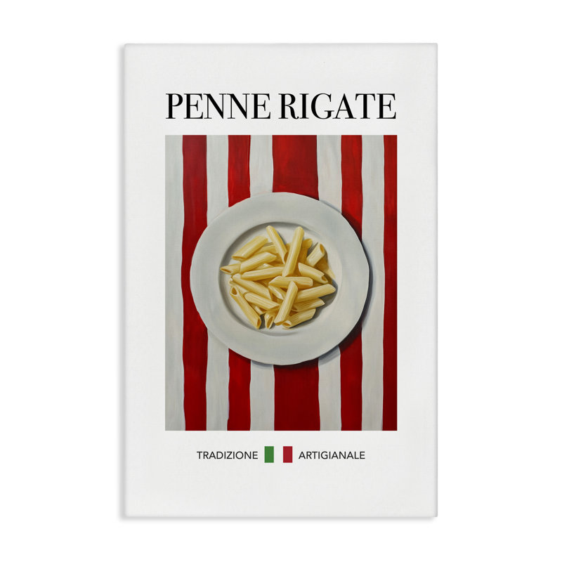 Toile de pâtes traditionnelles Penne Rigate, design par Andreas Magnusson, H 30 po x l 20 po