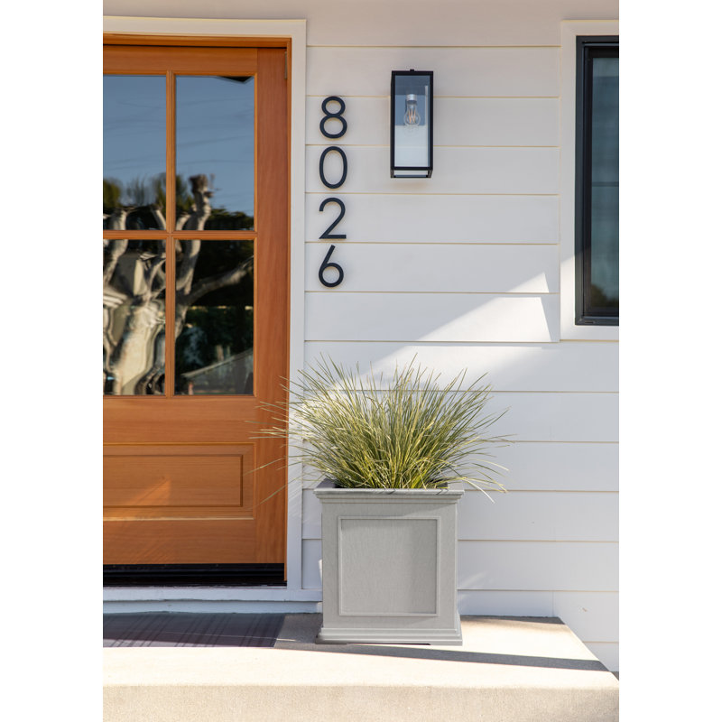 Abram Plastic Square Planter Box, Gray