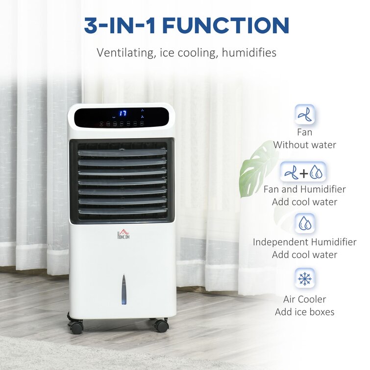 VIVOHOME Portable Evaporative Air Cooler 110V 65W Fan Humidifier with LED  Display and Remote Control Ice Box for Indoor Home Office Dorms ETL Listed