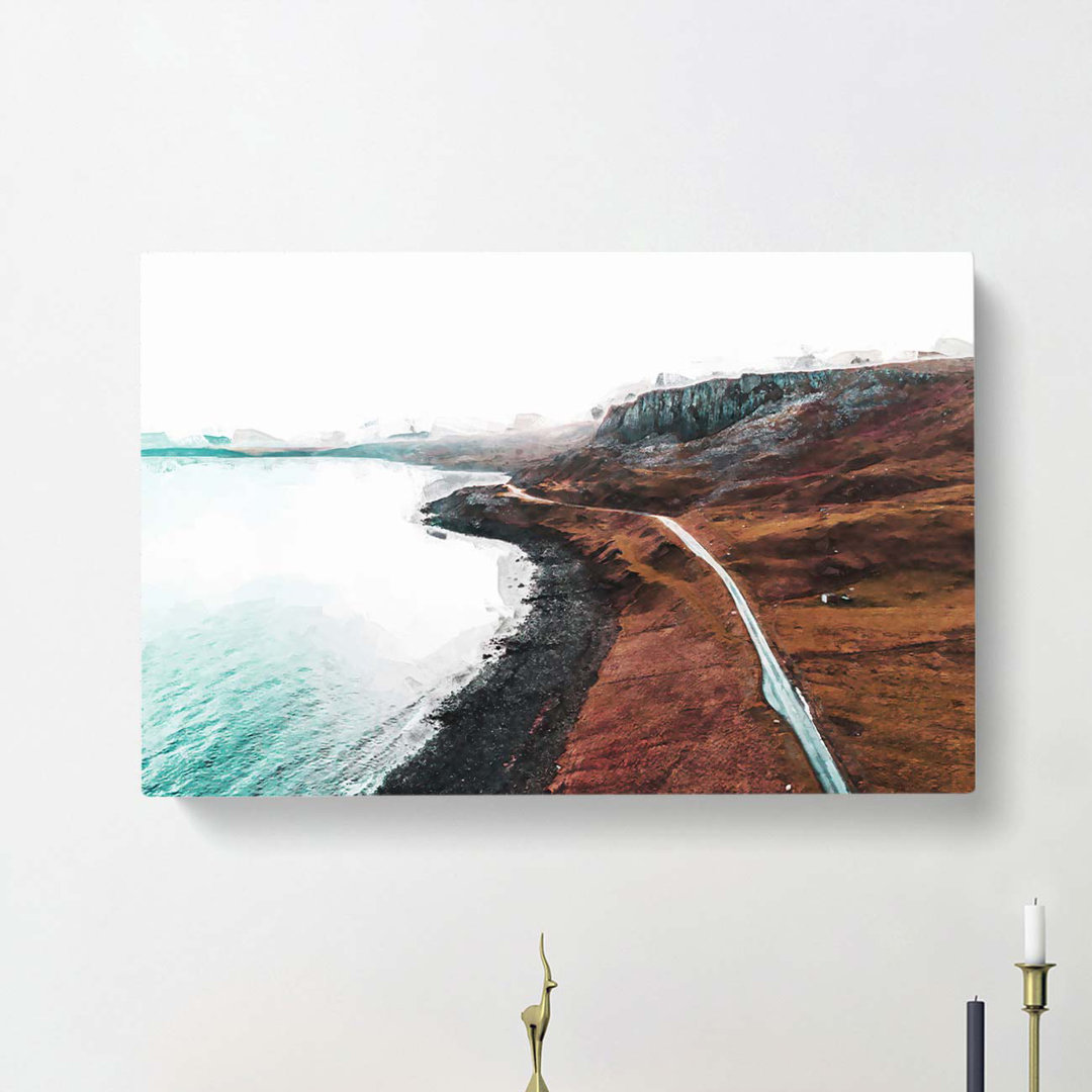 Coast of Isle of Skye in Scotland in Abstract - Wrapped Canvas