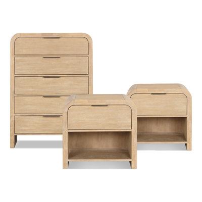 Beaucet 3-Piece Bedroom Set (2 Nightstands + 1 Chest)