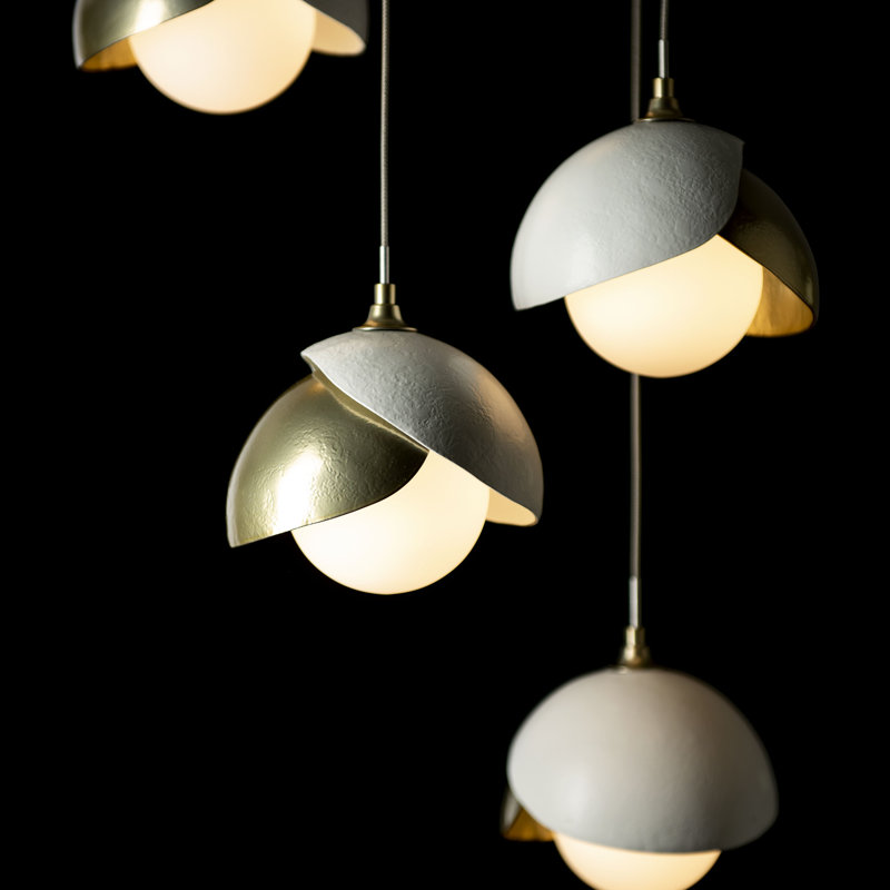 Brooklyn 5 - Light Cluster Geometric Pendant, Standard: 15" to 80", Bronze, Bronze