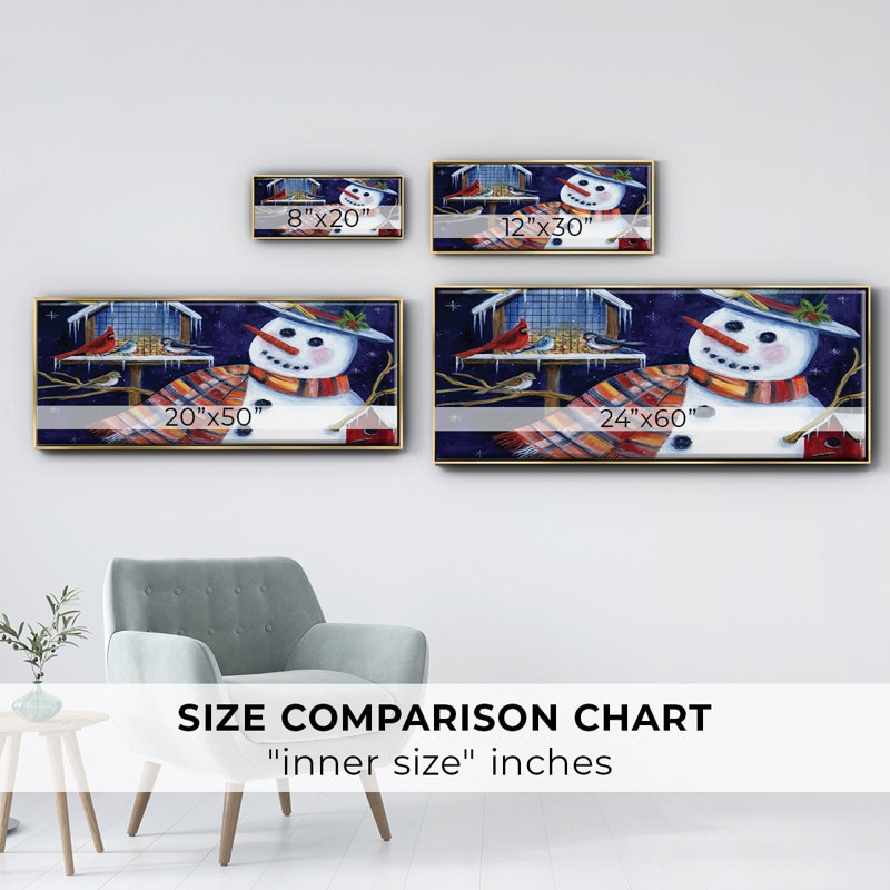 Snow Friends- Framed Canvas