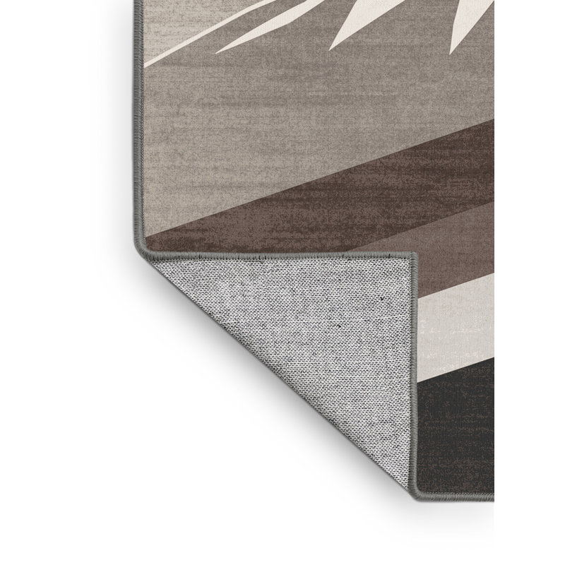 Machine Washable Ovaline Modern Geometric Rug in Gray – Gray Binding, 2x3