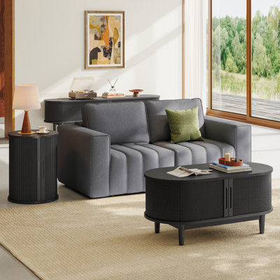 Mosser 4-Piece Fluted Living Room Table Set