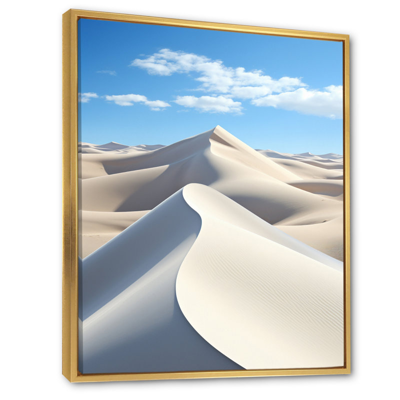 Impression sur toile Coastal Wind Dunes I - Paysage et nature, H 44 po x l 34 po x P 1,5 po, Cadre flottant doré