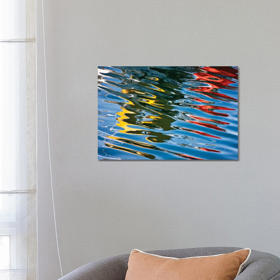 Colorful Reflections In The Water, Akureyri Harbor, Iceland by Panoramic Images - Wrapped Canvas Gallery-Wrapped Canvas Giclée