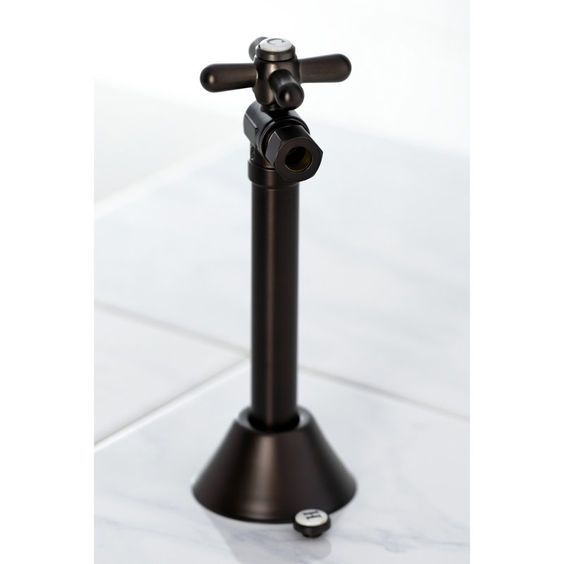 Kingston Brass Vintage 1/2-Inch Sweat x 3/8-Inch OD Comp Quarter-Turn Angle Stop Valve, Oil Rubbed Bronze