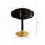 Table de salle à manger ronde en faux marbre avec pieds en titane doré (31,5 po)