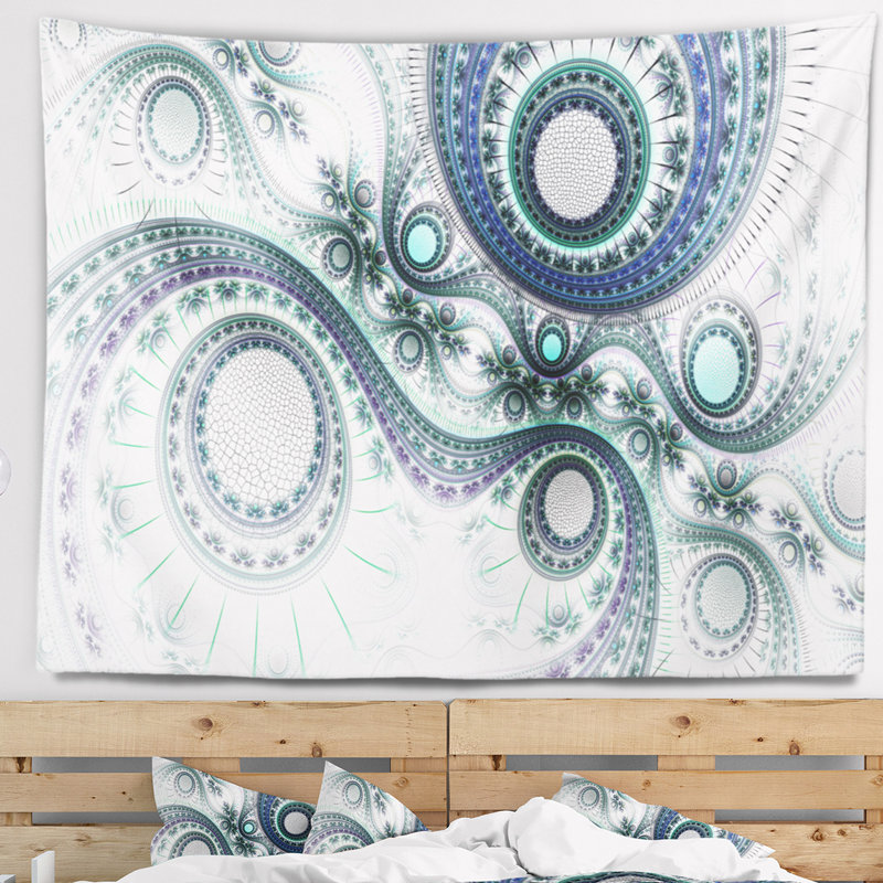 Tapisserie d'horlogerie colorée fractale Abstract, H 68 po x l 80 po