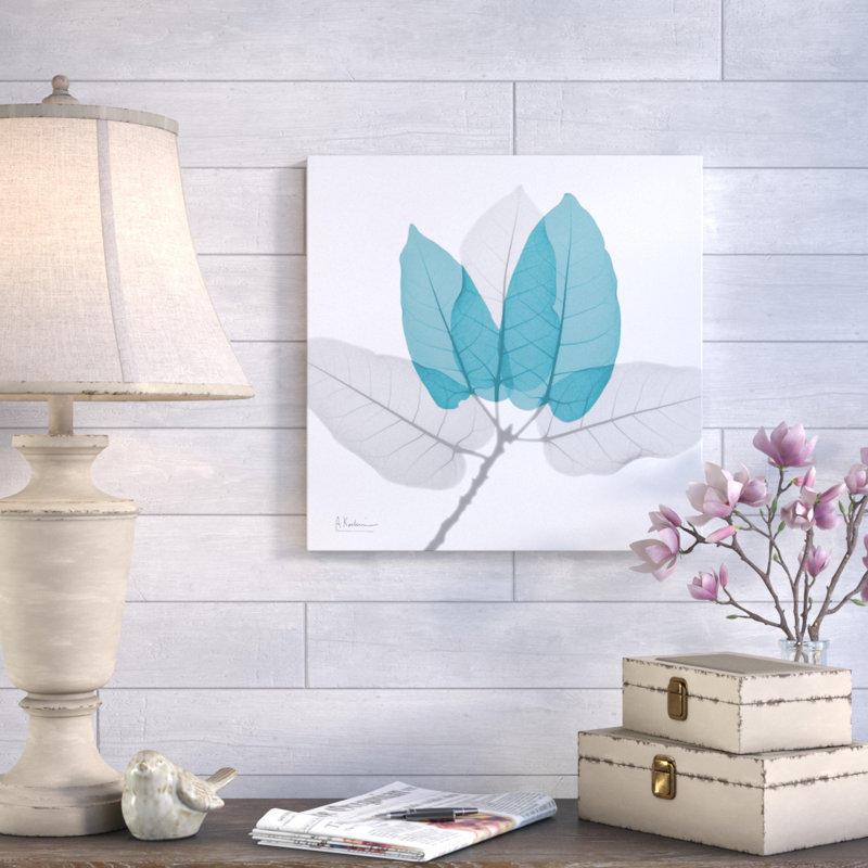 FicusBurkey Teal - Wrapped Canvas Print, 30 cm H x 30 cm W