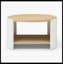 Table basse ronde, table basse de 31 po pour le salon, bureau en bois rustique à 2 niveaux avec tablette de rangement, mobilier de design moderne (couleur naturelle et blanc)